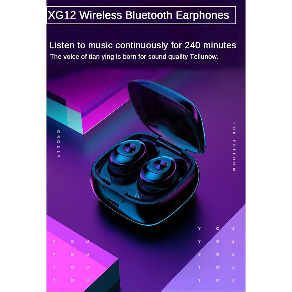 Tai Nghe Bluetooth Vinetteam TWS XG-12 Wireless Sport Headphone V5.0 - Hộp sạc 350mAh -3798