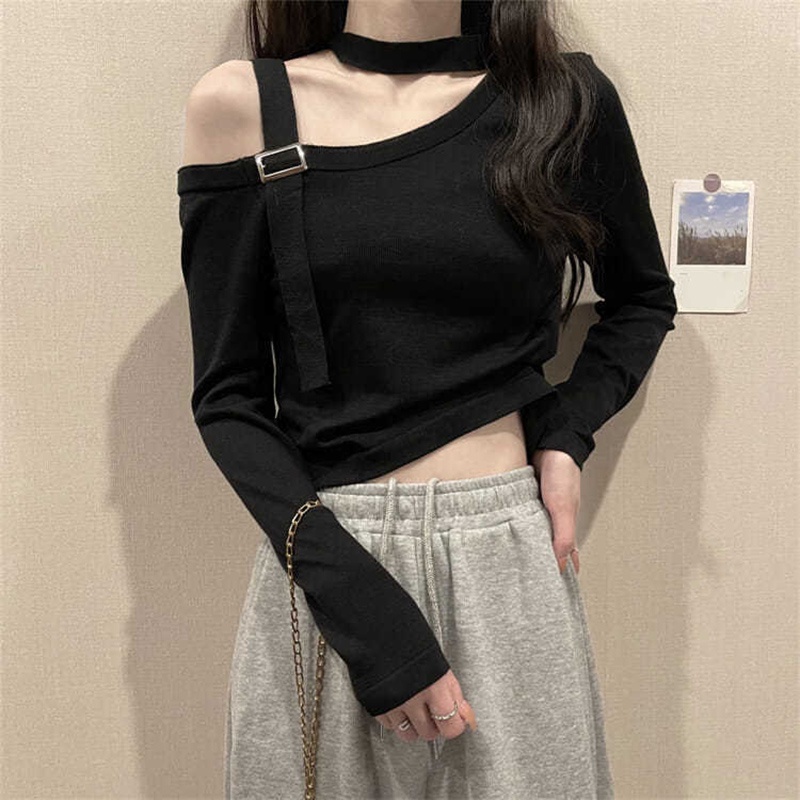 Áo thun IELGY tay dài thiết kế thanh lịch nhiều màu tùy chọn cho nữ