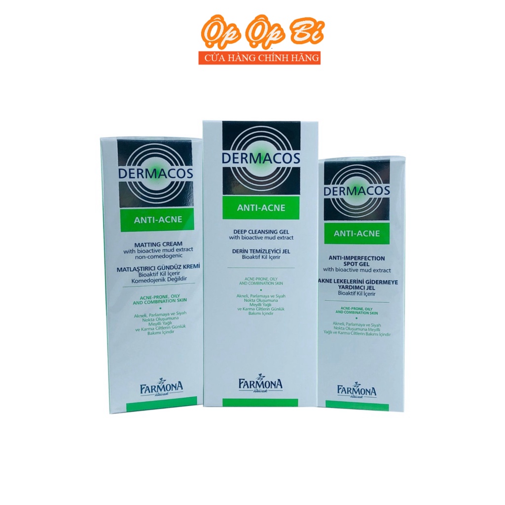 Bộ Chăm Sóc Da Dermacos Farmona Dành Cho Da Dầu Mụn - Thành Phần Amino Acid Tự Nhiên Không Kích Ứng Da