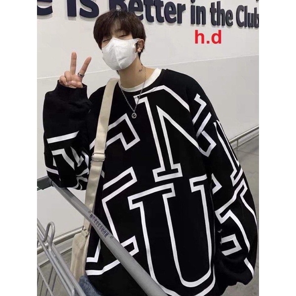 Áo nỉ bo cotton in chữ FUN to HD12