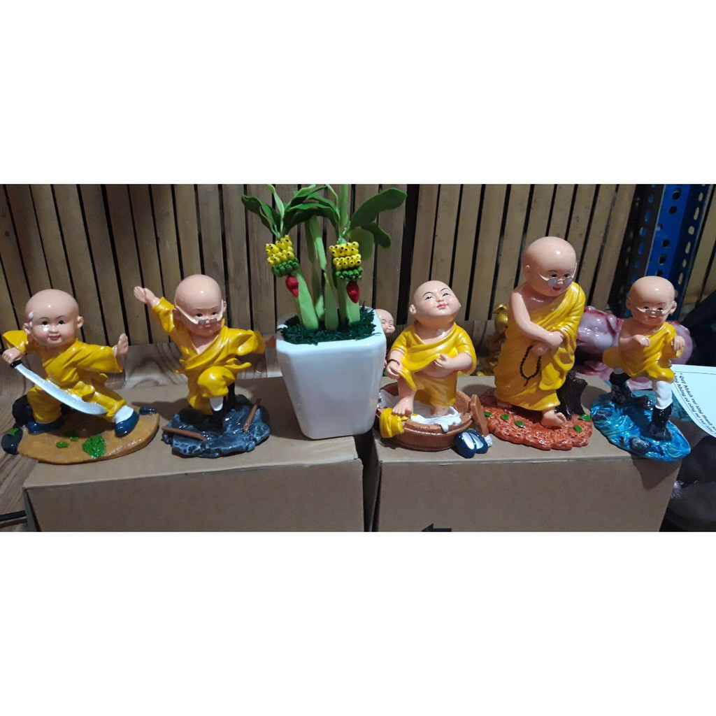 Bộ Tượng Chú Tiểu Áo Vàng