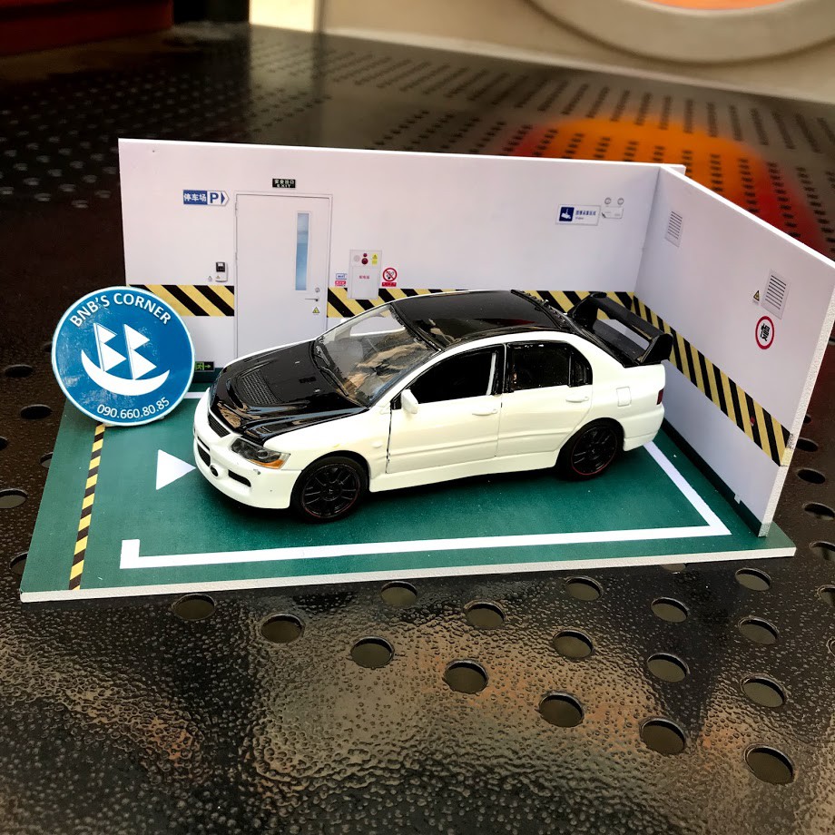Gara trưng bày bằng formex dành cho mô hình xe 1:24 - Phông nền phối cảnh