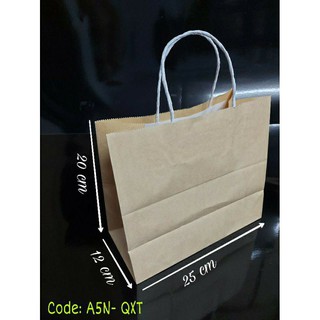 50 túi giấy kraft có quai xách 25 ×12 ×20