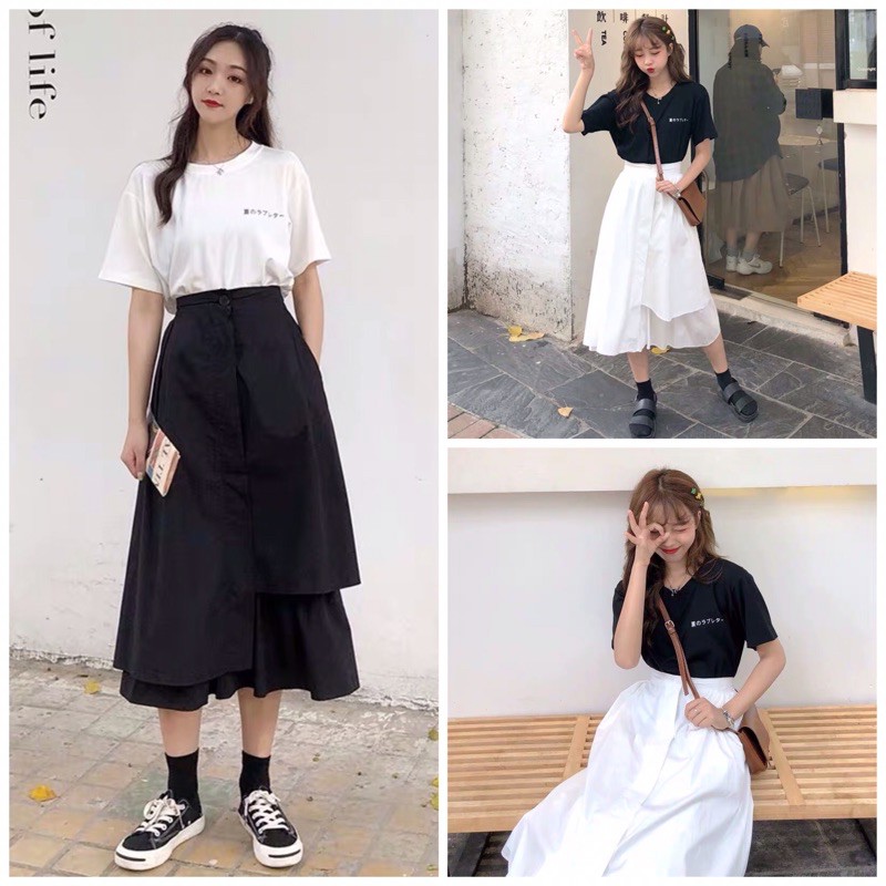[HOT TIKTOK] Chân váy xòe dài, chân váy Ulzzang dáng dài lệch vạt | BigBuy360 - bigbuy360.vn