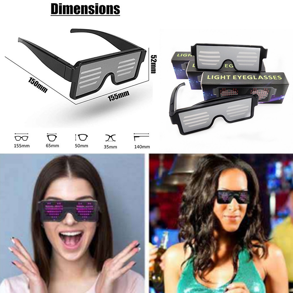 Mắt Kính Có Đèn LED Phát Sáng Nhiều Màu Độc Đáo Cho Nam Và Nữ