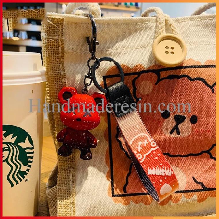 Handmade Móc Khóa Hoạt Hình Gấu Tắc Kè Hoa Sặc Sỡ