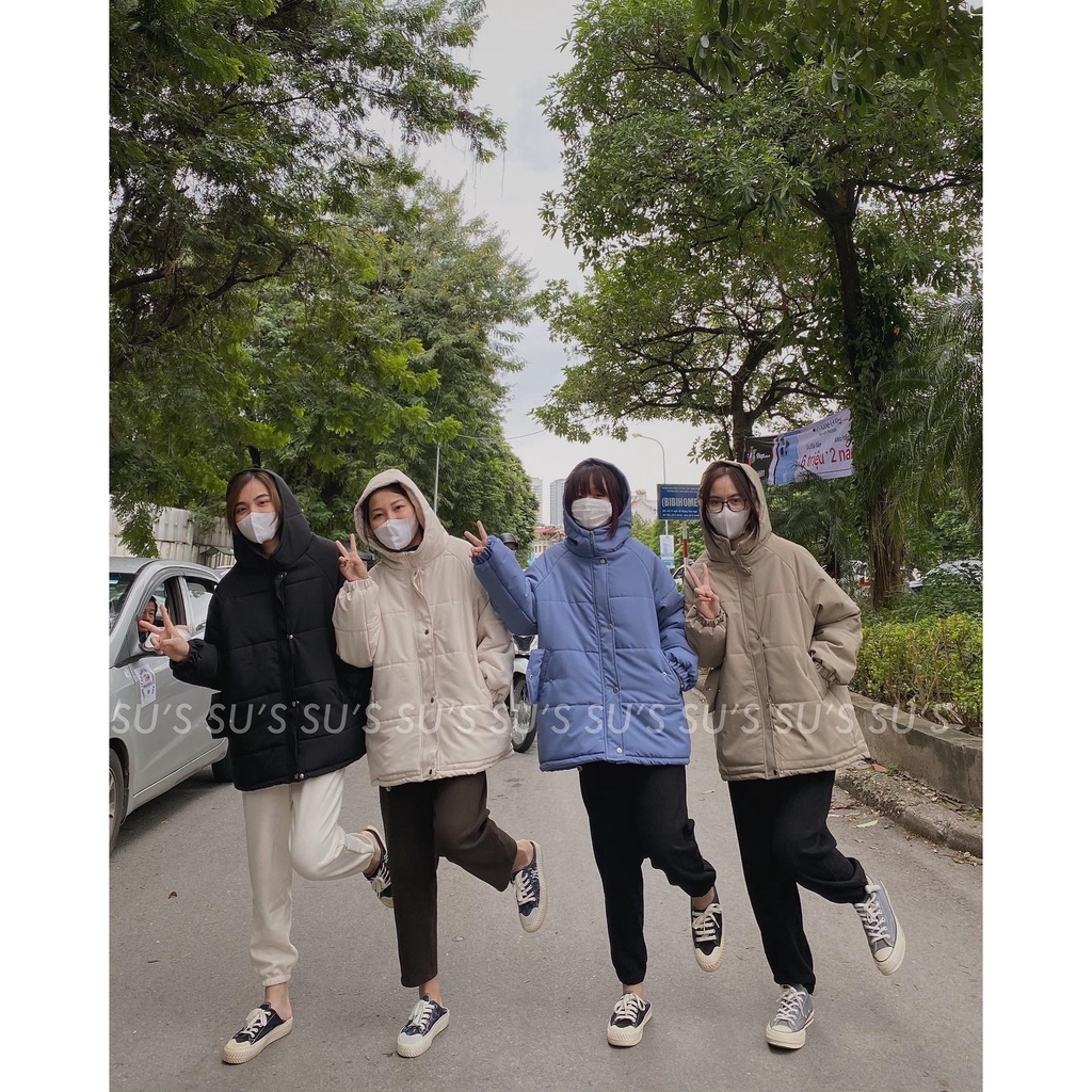 Áo khoác phao trơn form rộng túi chéo A2067 SUSTORE | BigBuy360 - bigbuy360.vn