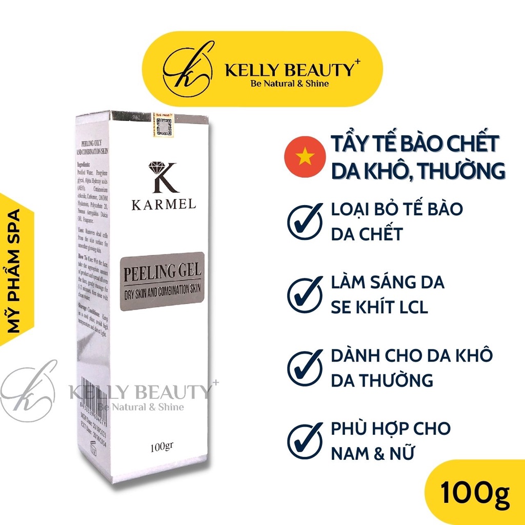 Tẩy Tế Bào Chết Da Khô KARMEL 100G - Làm Sạch Sâu, Loại Bỏ Da Chết; Giảm Thâm, Tái Tạo &amp; Làm Sáng Da | KELLY BEAUTY