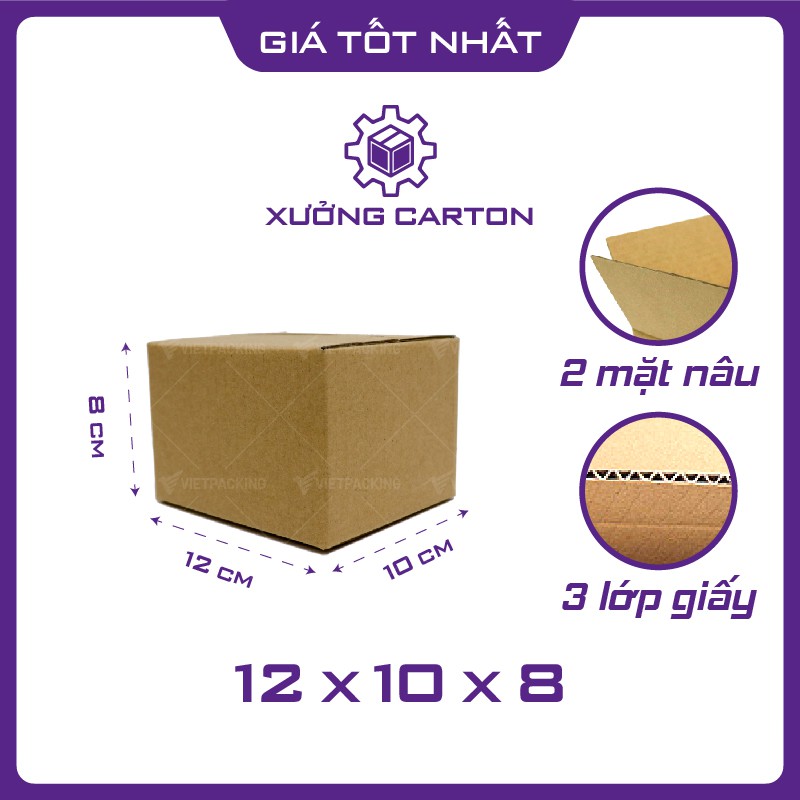 12x10x8 - 50 hộp carton giấy nhỏ đóng gói hàng