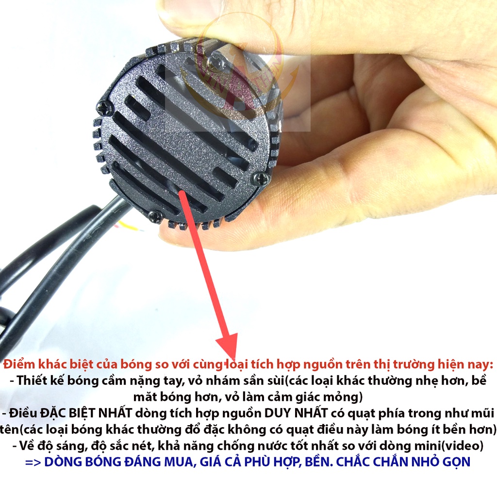 Đèn Trợ Sáng Bi 2 chế độ vàng - trắng (giá 1 chiếc) HỘP VUÔNG