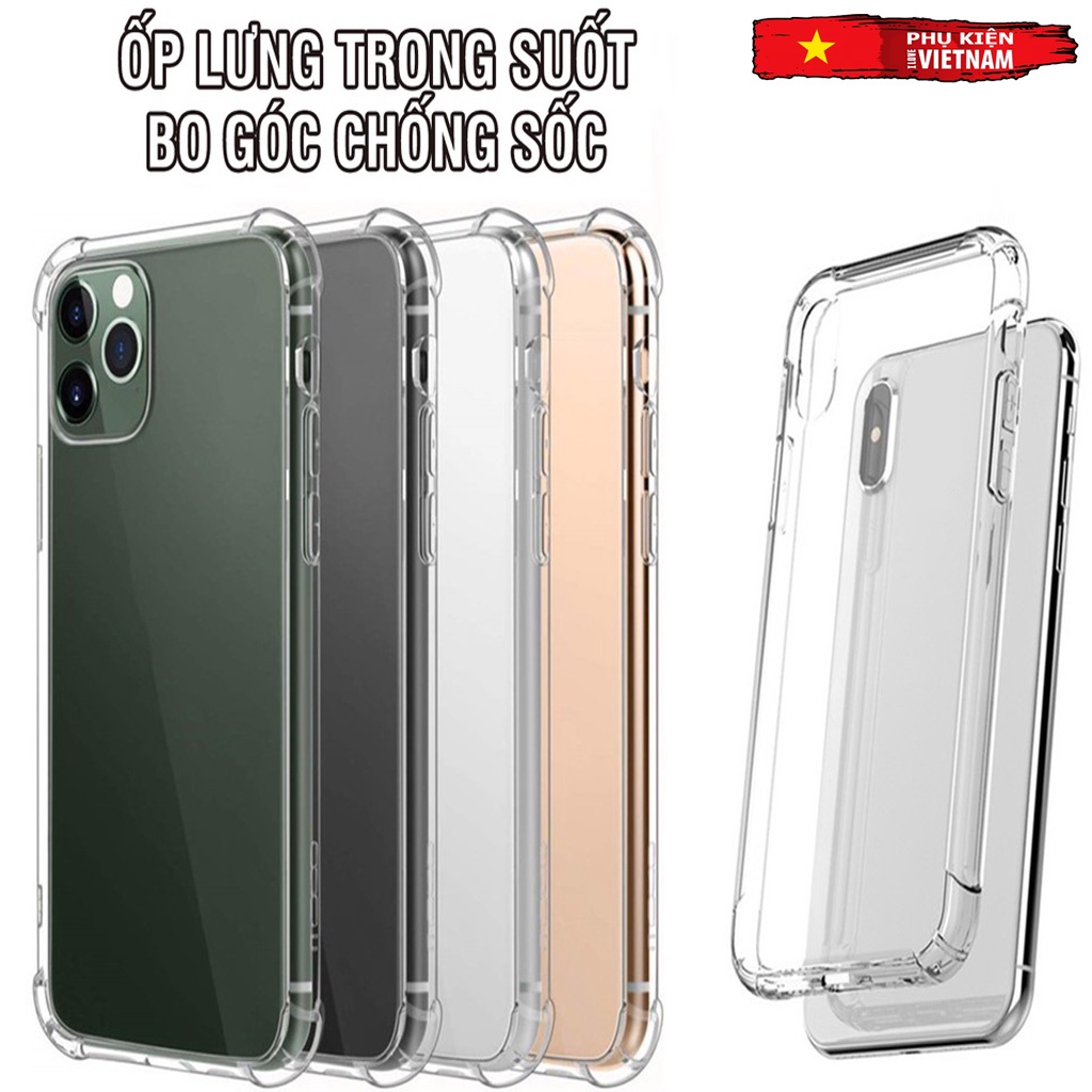 Ốp lưng trong suốt chống sốc cho iphone đủ dòng iphone 6/ 6s/ 7/ 8 plus/ x/ xsmax/ 11/ 12/ 13 promax