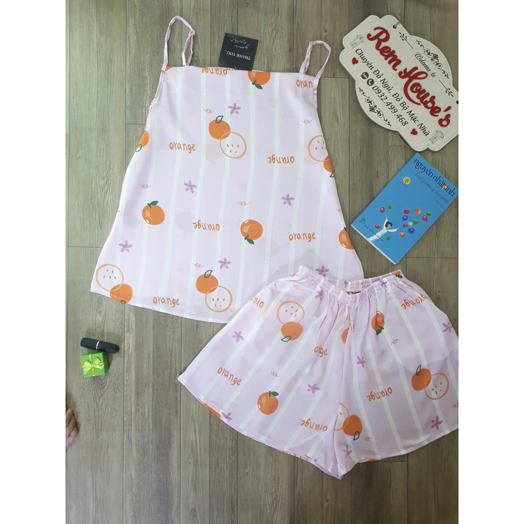 bộ lụa 2 dây lụa satin nhiều màu dễ thương | BigBuy360 - bigbuy360.vn