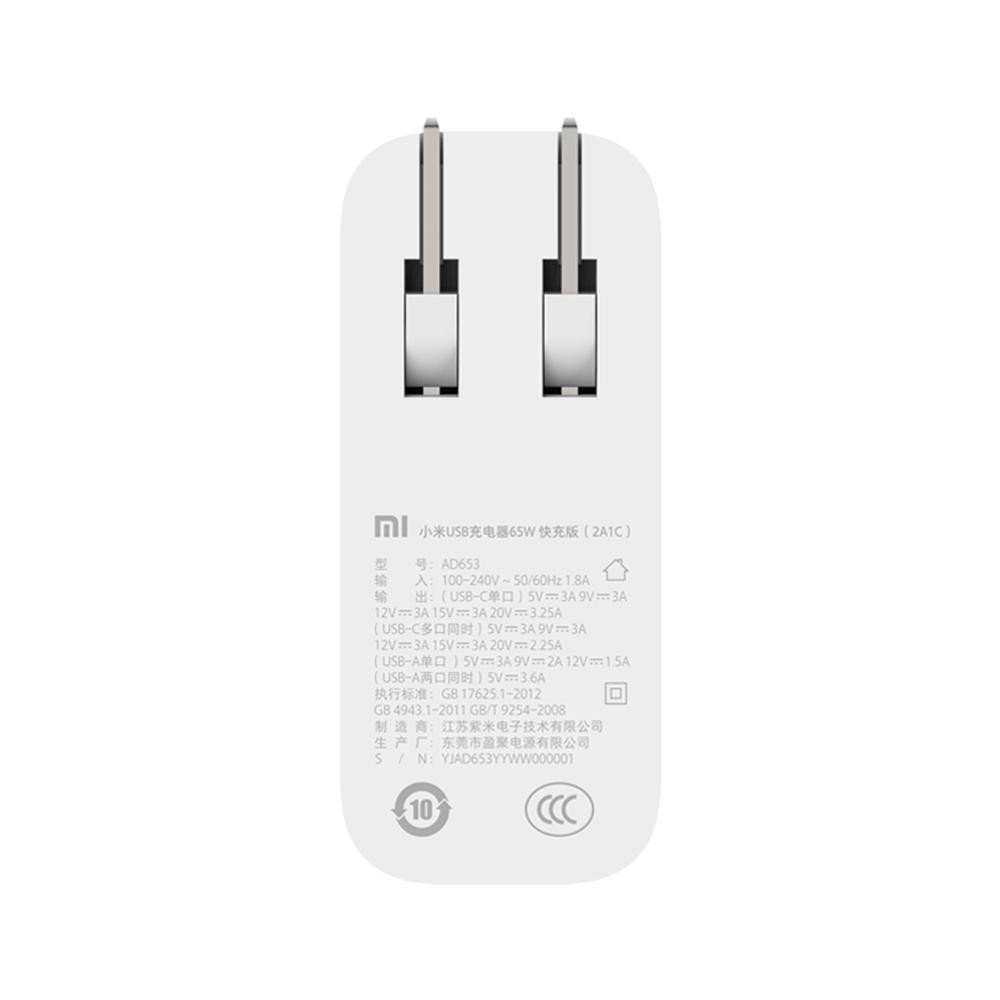 Củ Sạc Nhanh 65W PD Xiaomi Usb Charge (2A1C) 2 cổng USB + Type C cho điện thoại , máy tính bảng ip 13 11 12 cốc cảng