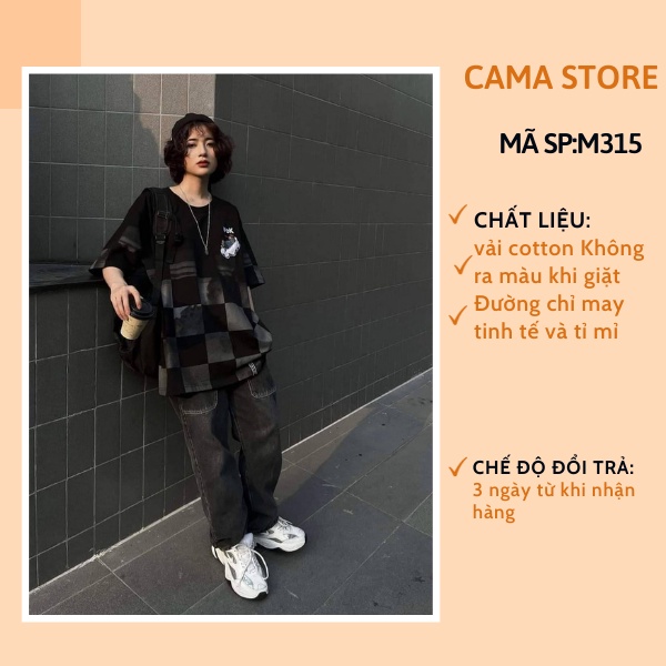 Áo phông unisex nam nữ tay lỡ form rộng CaMa Store M315