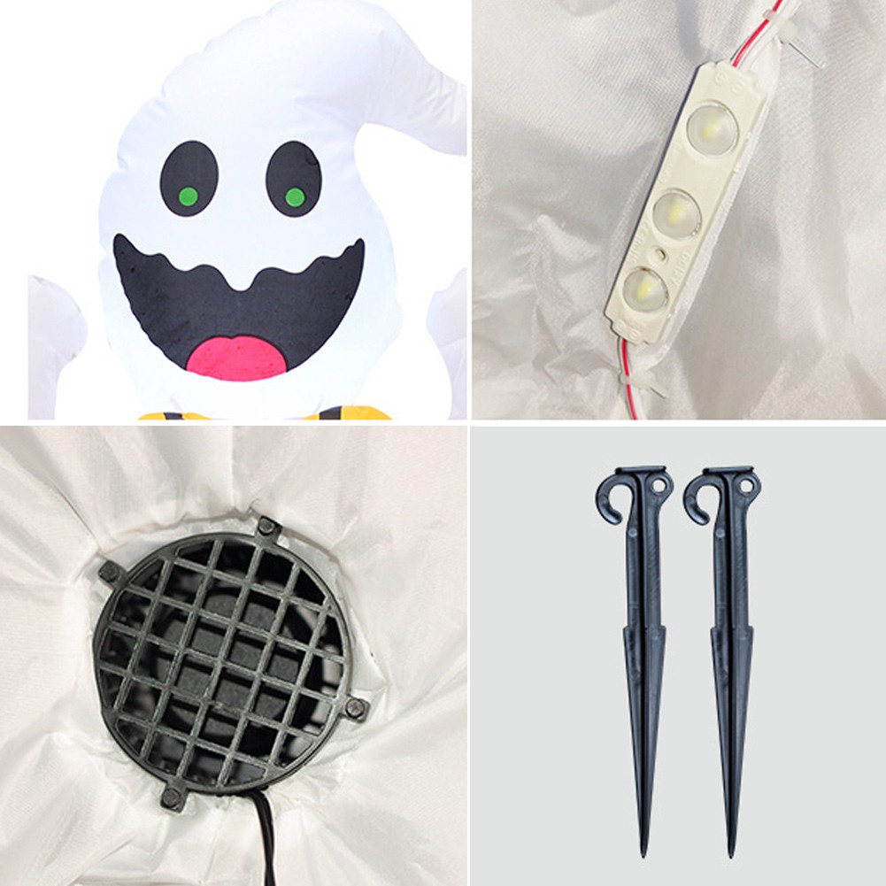 【COD】 Halloween Inflatable Blow up Ghost Pumpkin with LED Light 1.2m for Outdoor Yard Decor