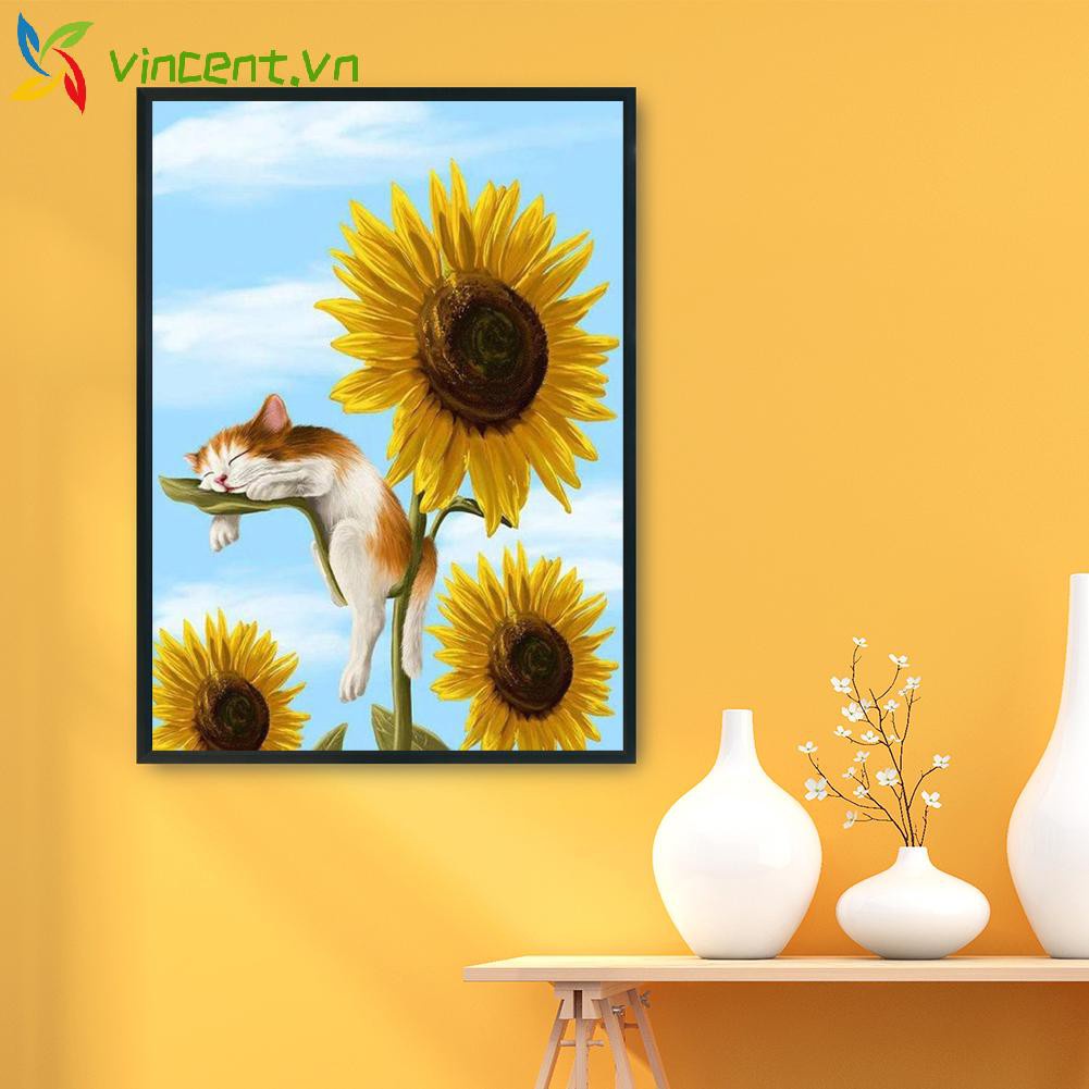 Bộ tranh thêu chữ thập diy 11ct 30x40cm hình bông hoa