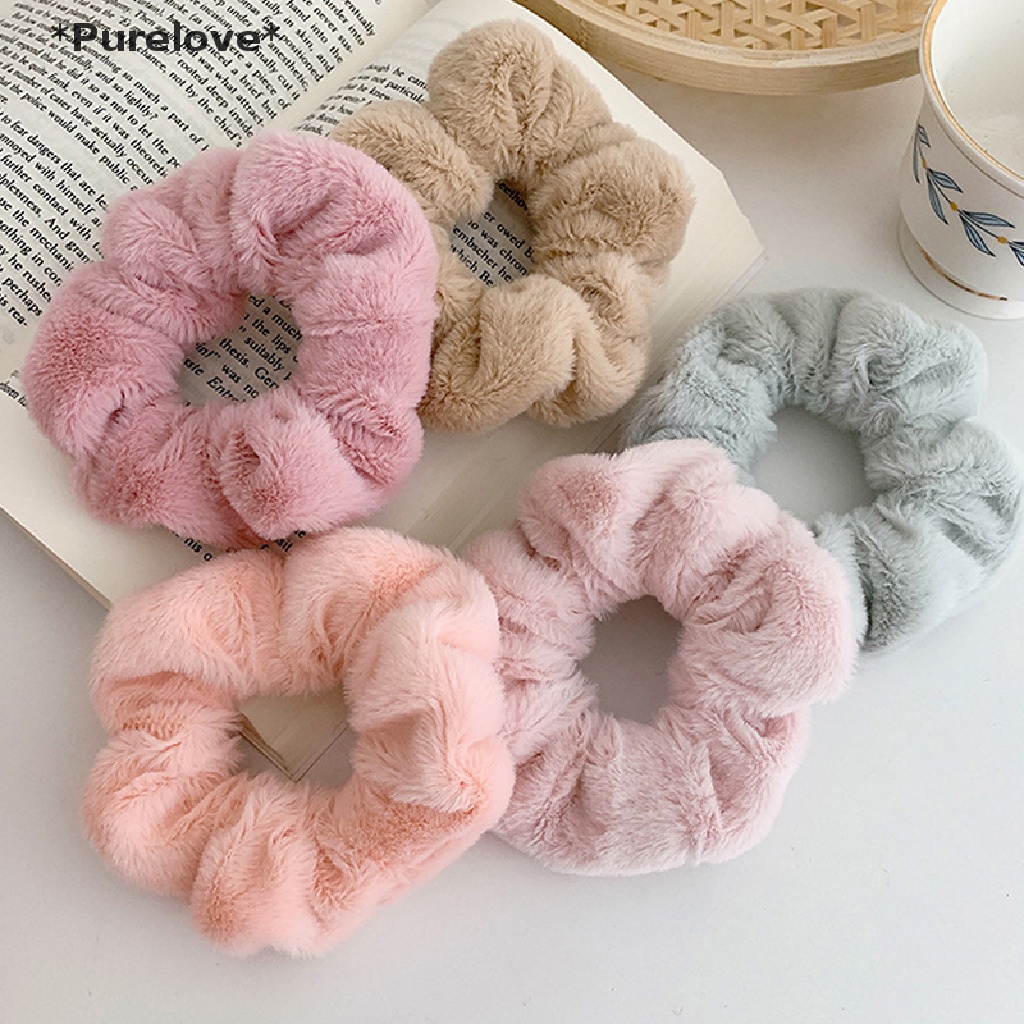 Dây Cột Tóc Đuôi Ngựa Co Giãn Phối Lông Thời Trang Cho Nữ