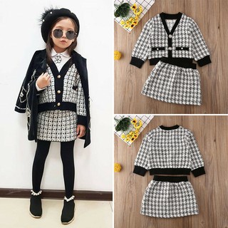 Set áo khoác và chân váy thiết kế dễ thương thời trang cho bé gái