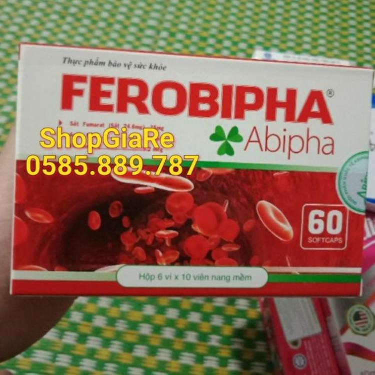 Ferobipha bổ sung sắt và acid folic, giảm thiếu máu do thiếu sắt, hỗ trợ quá trình tạo máu, quá trình tạo hồng cầu