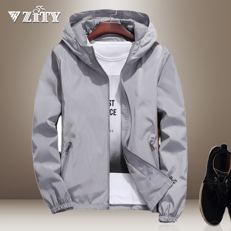 Áo Khoác Mỏng Có Nón Dáng Rộng Thời Trang Cho Cặp Đôi#Áo Khoác Size Lớn 39; s Màu Xám Xanh Dương Công Sở Mùa Thu Hàn Quốc
