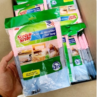 Gói 3 cái khăn Scotch Brite 3M lau bếp microfiber Tiện Dụng