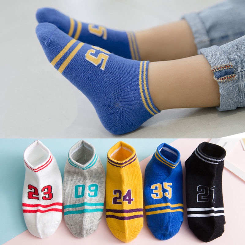 Set 5 Đôi Vớ Cotton Mỏng Cổ Vừa Phong Cách Mới ~ 2022 Dành Cho Bé Trai Và Bé Gái
