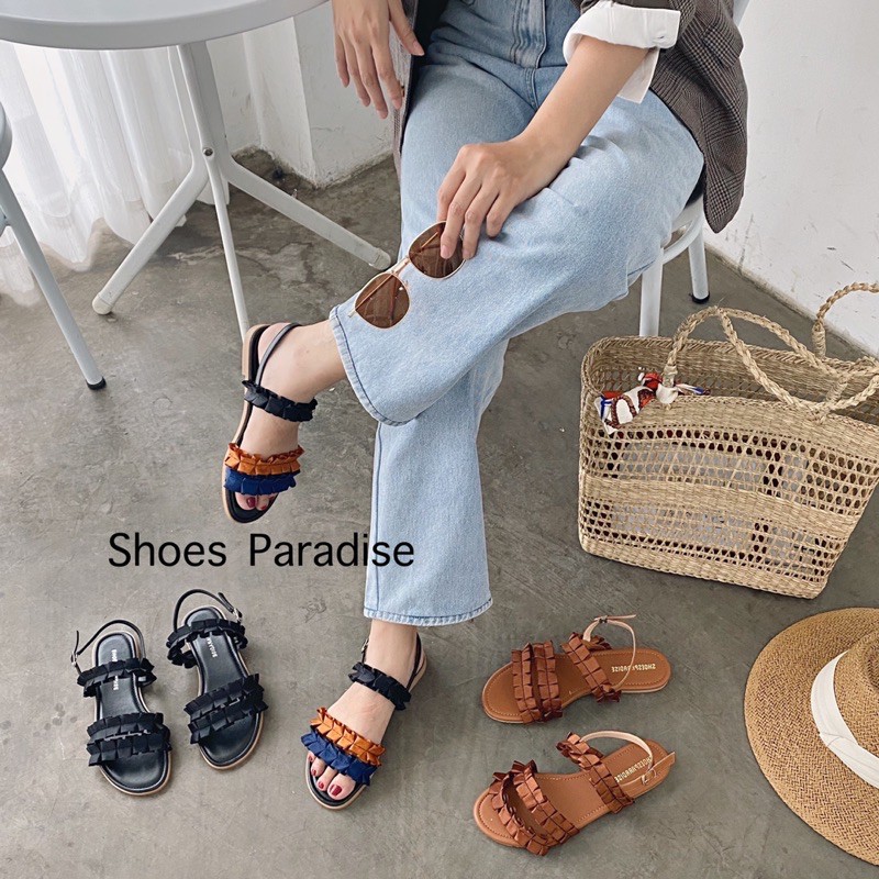 GIÀY SANDAL BẢNG NGANG ĐẾ BỆT NHÚNG BÈO SHOES PARADISE thời trang và cá tính