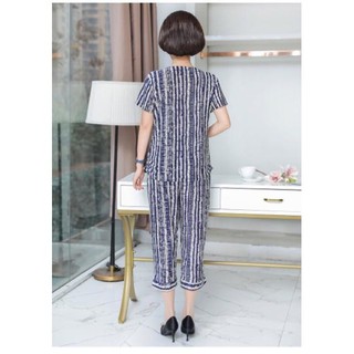 Bộ mặc nhà thun lạnh trung niên