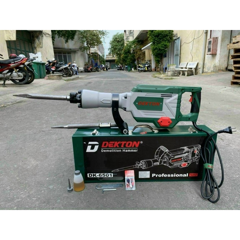 Máy đục bê tông dekton 30ly dk-6501 tặng 2 mũi đục