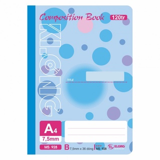 Sổ may dán gáy A4 Klong 120 trang MS: 928