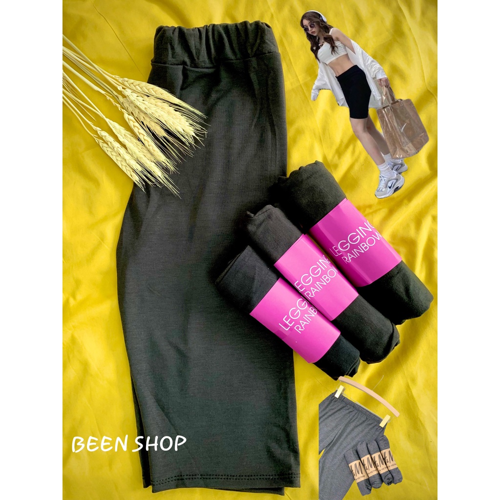 Quần Legging đùi nữ thoáng mát thấm hút mồ hôi, mỏng màu đen và màu ghi xám hot 2022