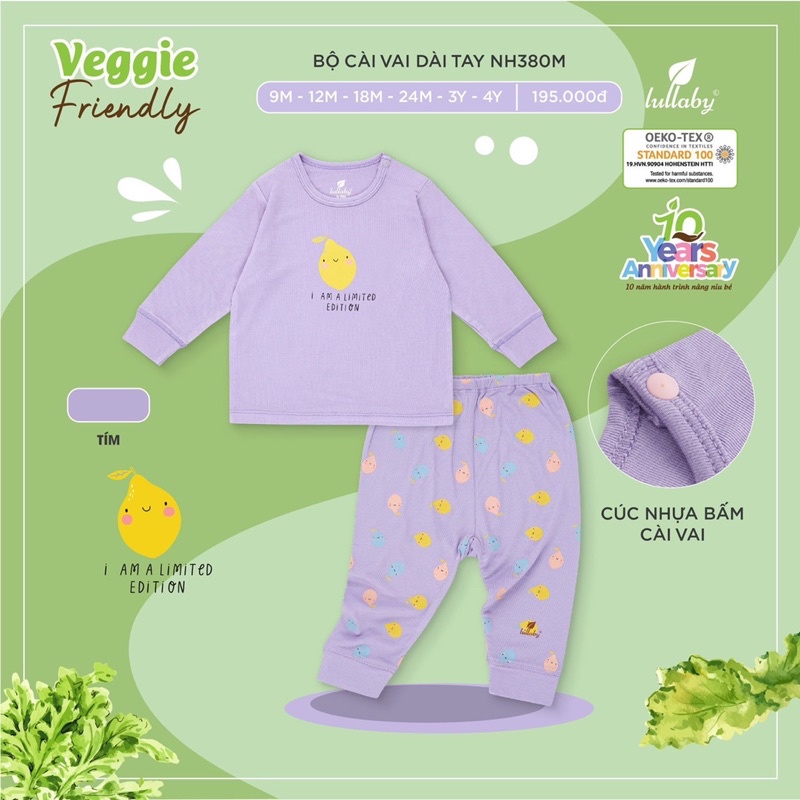 Lullaby - Bộ cài vai dài tay petit cao cấp Bé Trai/ Bé Gái- NH380M(9m-4y)