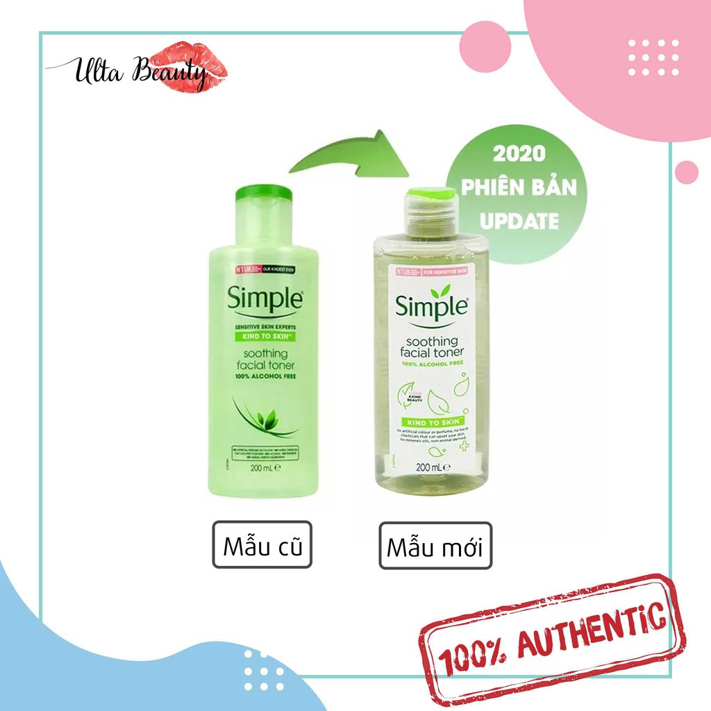 [,MẪU MỚI NHẤT] Nước Cân Bằng Da Simple Kind To Skin Soothing Facial Toner (200ml) | BigBuy360 - bigbuy360.vn