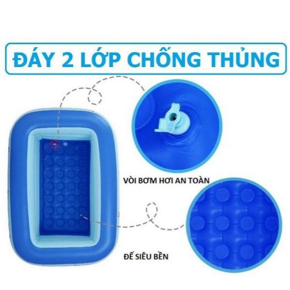 Bể Bơi Cho Bé | Hồ bơi cho bé | Đáy Chống Trượt_Đủ Cở_Tặng Kèm 2 Miếng Vá