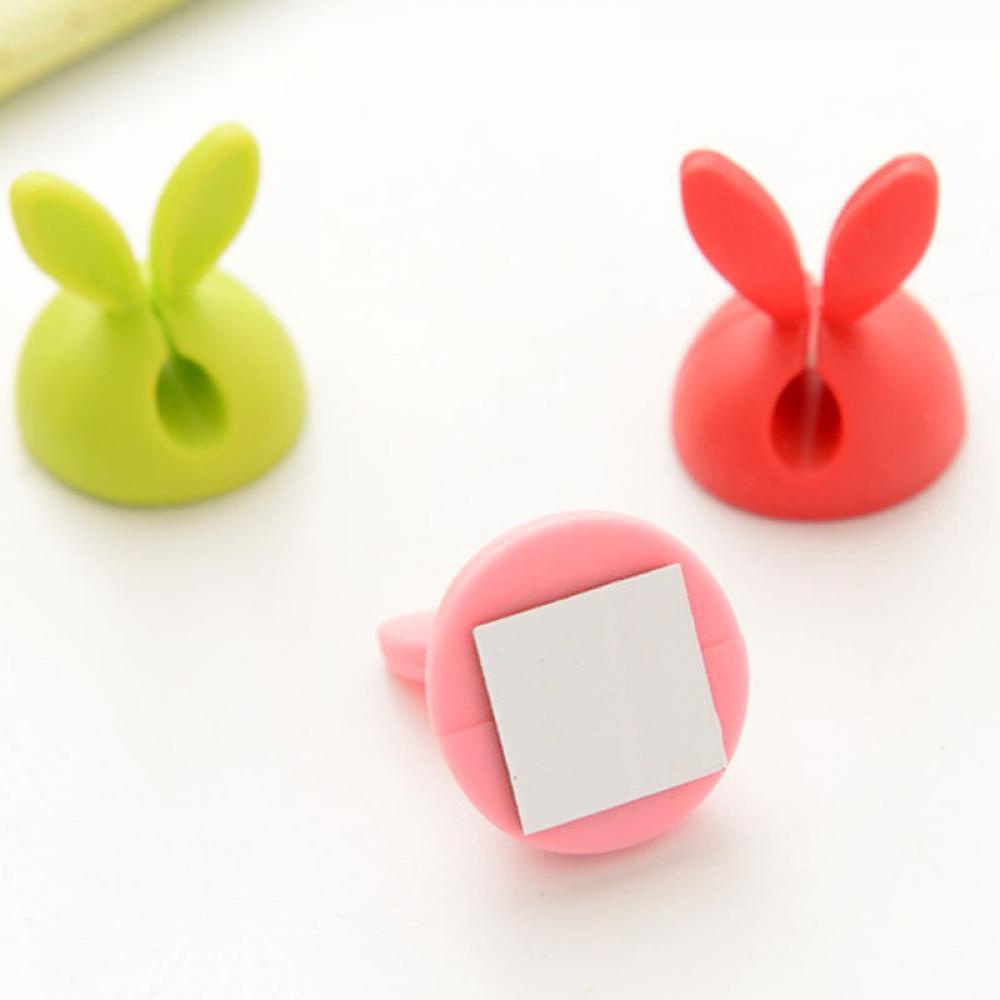 CHOOKEY Bộ 4 Kẹp Giữ Dây Cáp Hình Thỏ Bằng Silicon Giá Đỡ