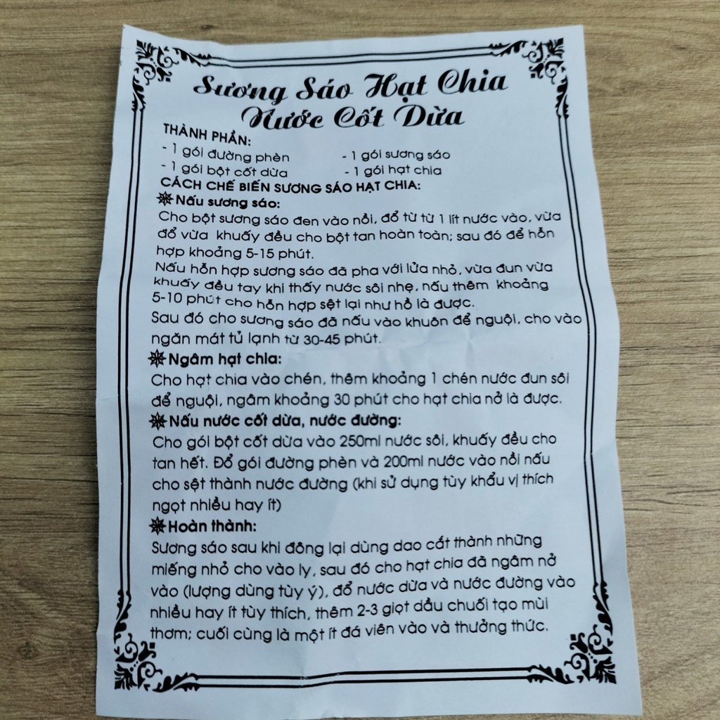 Set Chè Sương Sáo Hạt Chia Nấu Nước Cốt Dừa 10-15 Chén -Tặng Kèm Công Thức