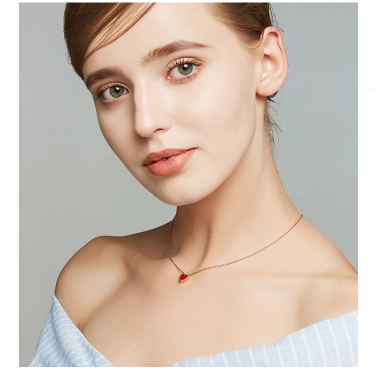 Dây chuyền MAYEBE LAVEND thép titan mặt hình trái tim phong cách Hàn Quốc thời trang dành cho nữ