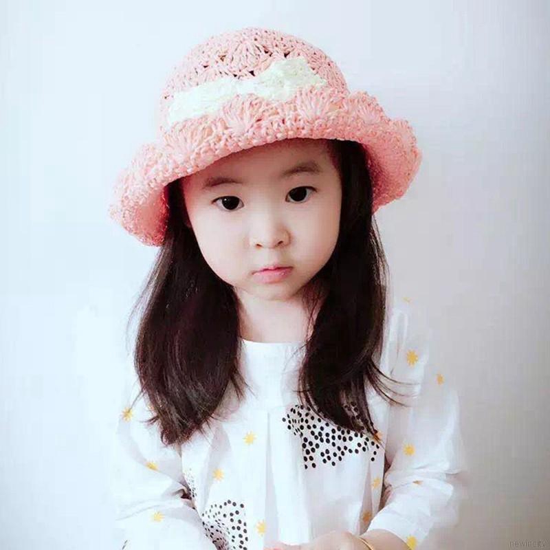 Nón cối phối nơ đáng yêu cho bé gái