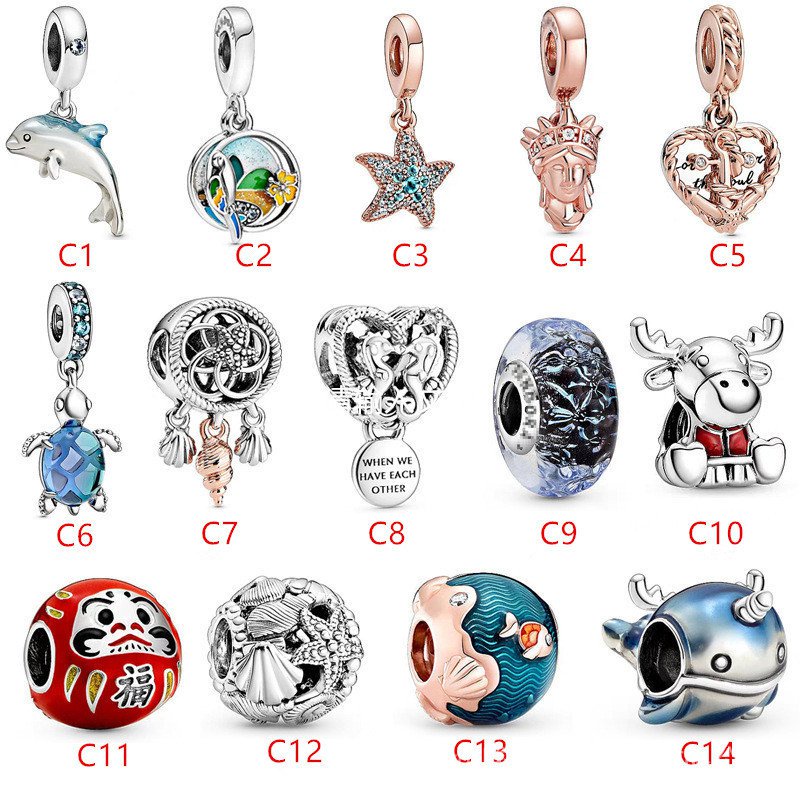 Pandora Hạt Đồng Hình Vương Miện Màu Vàng Hồng Dùng Làm Trang Sức Vòng Tay DIY