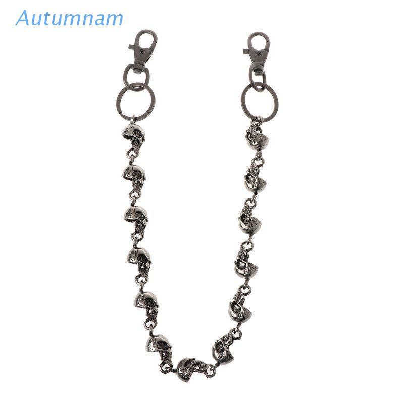 Dây xích đeo thắt lưng hình đầu lâu bằng kim loại phong cách gothic cổ điển dành cho nam