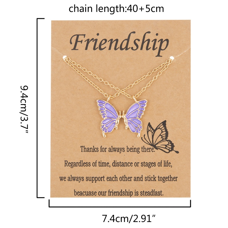 Set 2 Vòng cổ Mặt Hình Bướm Xinh Xắn Cho Nữ