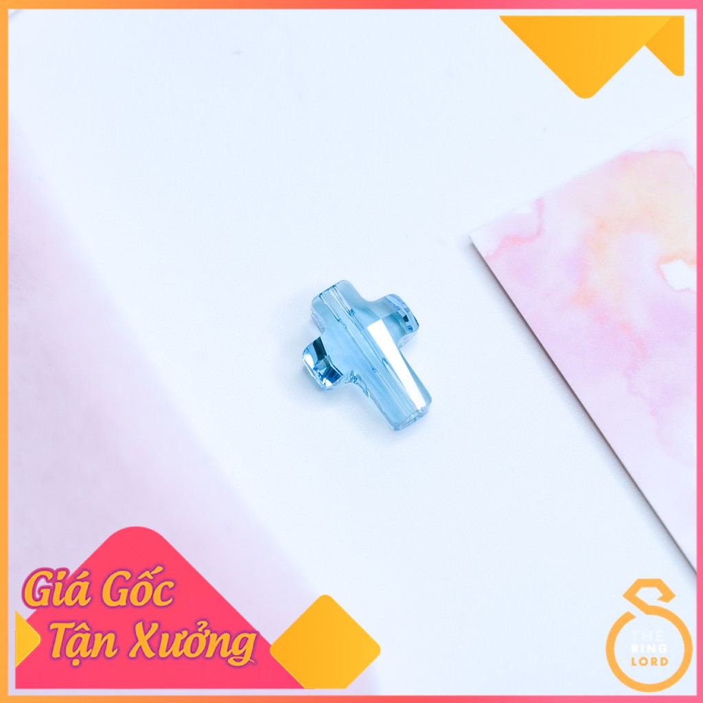 Thánh Giá pha lê Áo cao cấp xỏ vòng chuỗi mân côi - Tặng kèm dây suôn vòng - Pha lê SWAROVSKI