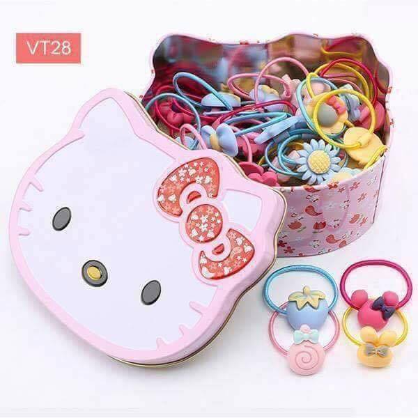 Hộp 40 chun buộc tóc Hello Kitty