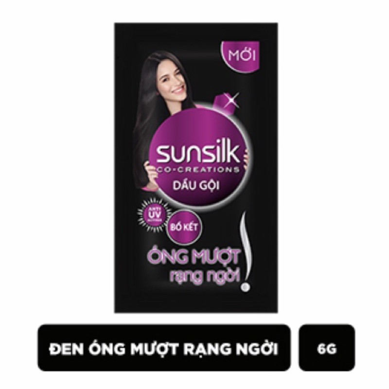 Dây dầu gội Sunsilk đen óng mượt rạng ngời, vàng mềm mượt diệu kỳ