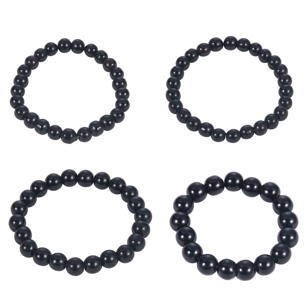 Vòng tay chuỗi hạt đá đen đơn giản thời trang thanh lịch