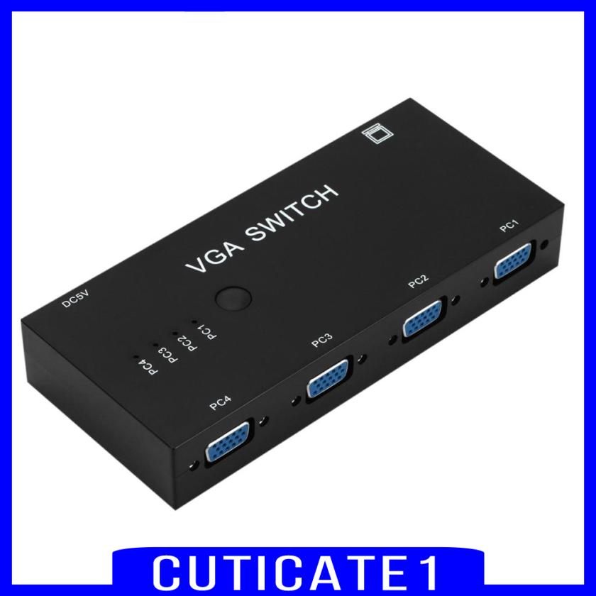 Hộp chuyển đổi video 4 cổng cắm VGA chuyển đổi 4 đầu vào thành 1 đầu ra để chia sẻ máy tính LCD