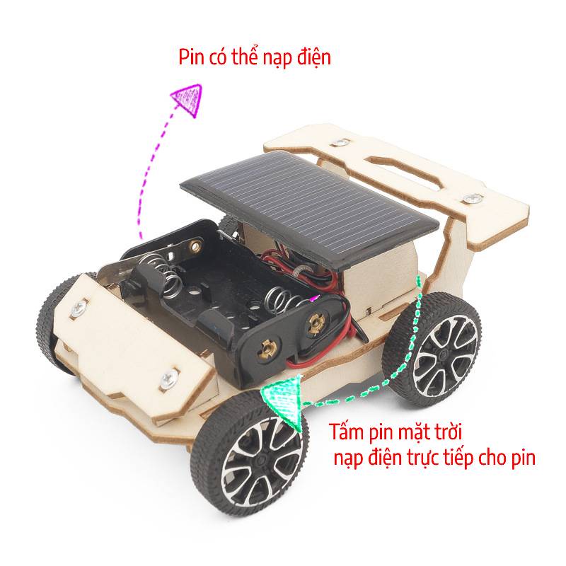 Đồ Chơi Thông Minh Xếp Hình Steam DIY Xe Ô Tô, Máy Bay Gỗ Chạy Bằng Năng Lượng Mặt Trời Cho Trẻ