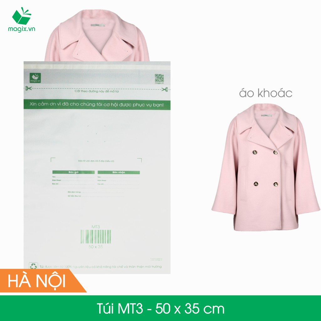 MT3 - 50x35 cm - 25 TÚI NILON GIAO HÀNG THAY HỘP CARTON
