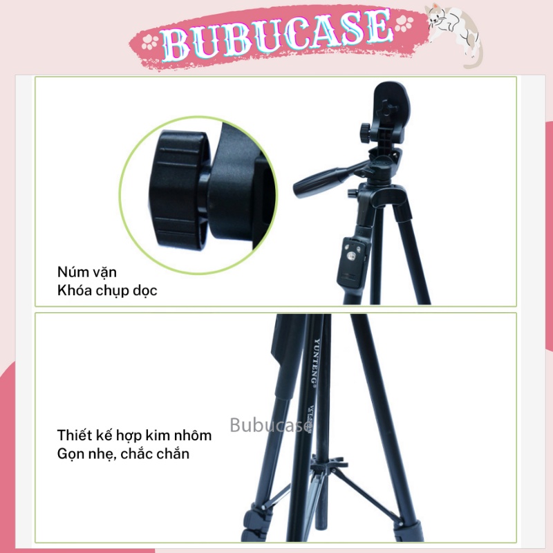 Giá đỡ Điện thoại / Máy ảnh / Tripod Yunteng 5208RM chất liệu nhôm cao cấp linh hoạt tối đa