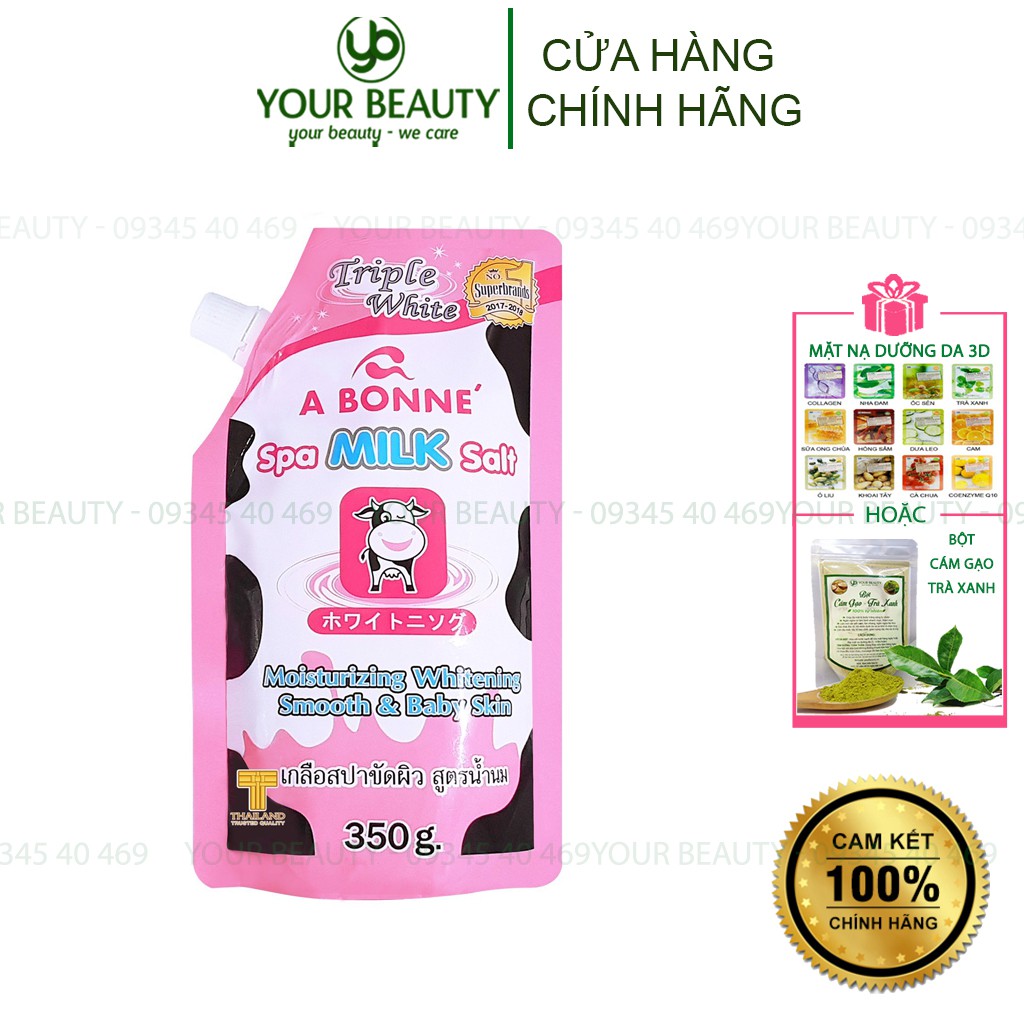 Muối tắm sữa bò tẩy tế bào chết dưỡng trắng A Bonne Spa Milk Salt Thái Lan 350gr